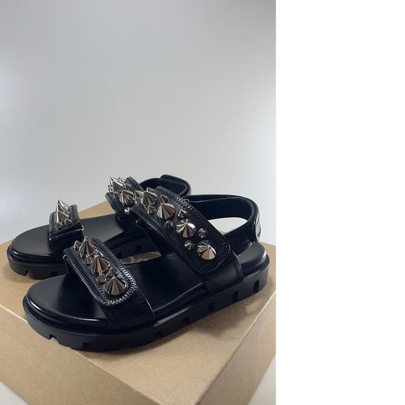 women's Spikita Cool Flat Leather Sport Spike Velcro Dad Sandals E527 - Picture 8 of 11